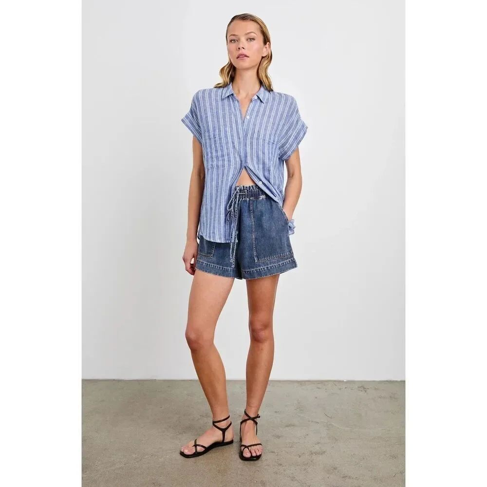 Rails Foster Paperbag Denim Shorts Women's Size Large
